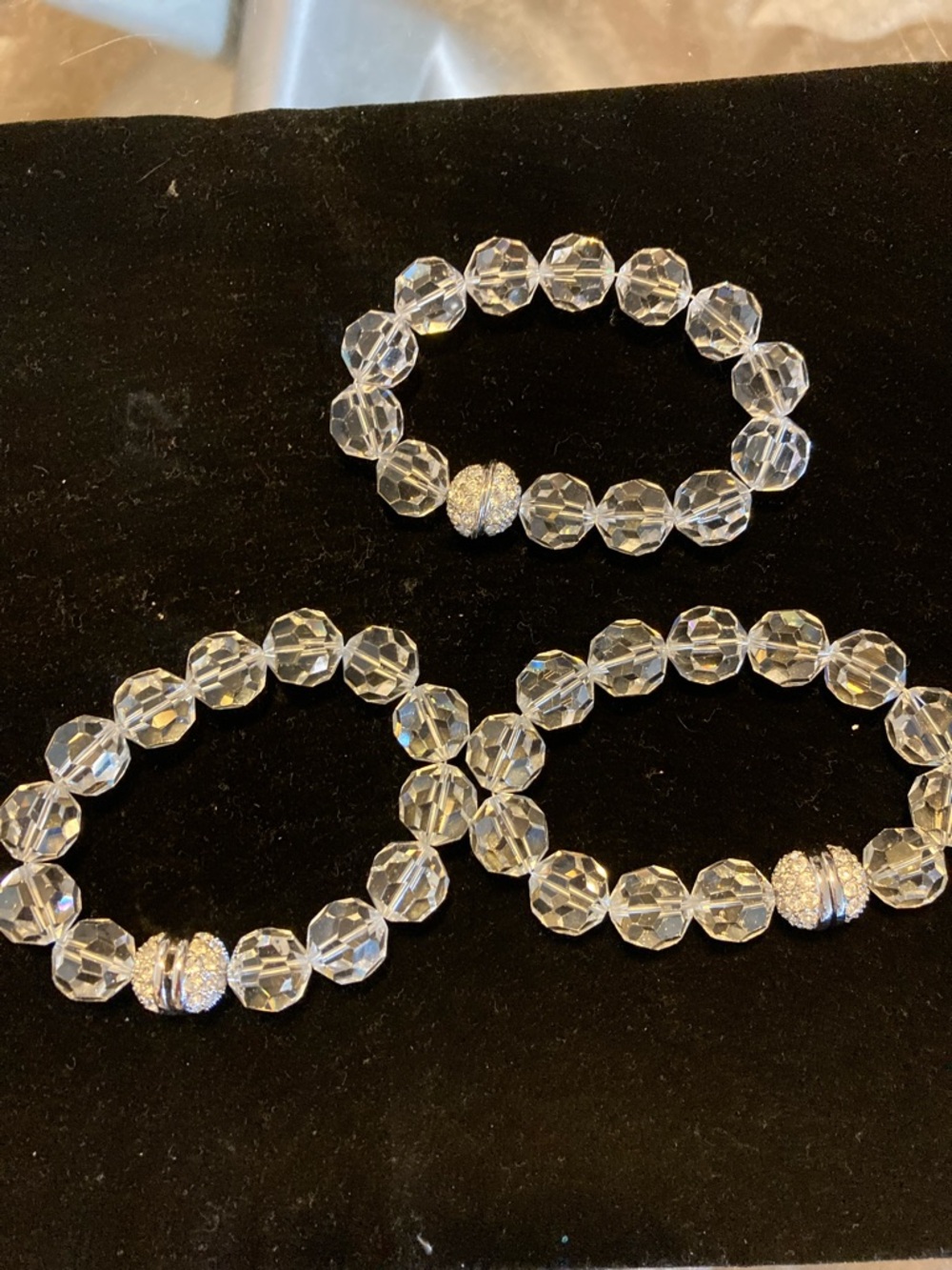 Crystal Bead Stretch Bracelet – Clear